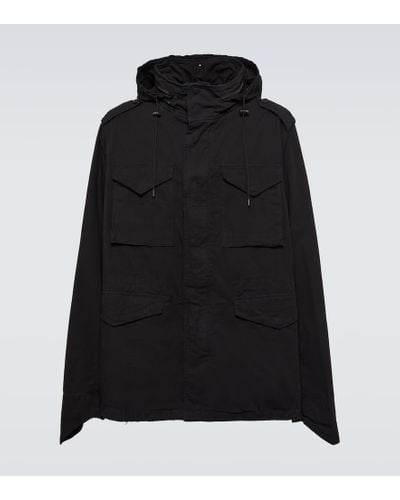 Balenciaga Distressed Cotton Parka - Black