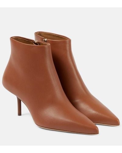 Max Mara Leather Ankle Boots - Brown