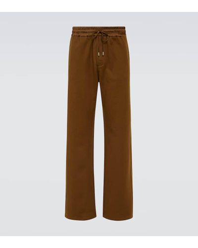 Saint Laurent Cotton Fleece Sweatpants - Brown
