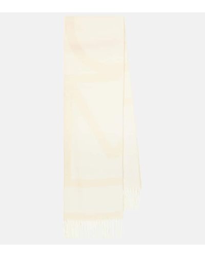 Totême Bufanda de lana con monograma - Blanco