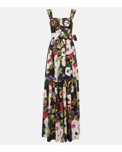 Dolce & Gabbana Floral Cotton Gown - White