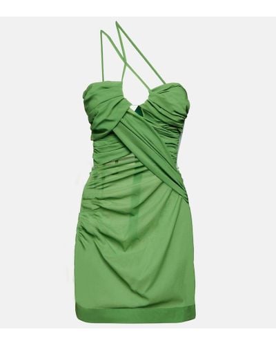 Nensi Dojaka Minikleid aus einem Seidengemisch - Grün