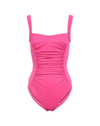 Karla Colletto Basic Ruched Swimsuit - Pink