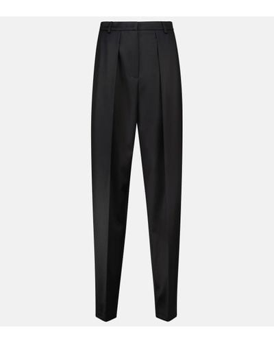 Magda Butrym High-rise Tapered Wool Trousers - Black