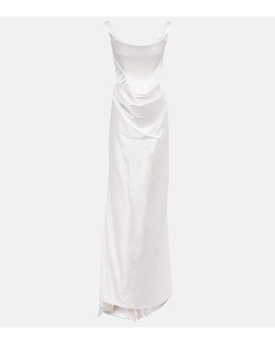 Vivienne Westwood Vestido de novia Camille de saten - Blanco