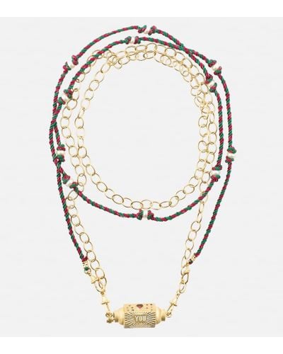 Marie Lichtenberg 14kt Gold Locket Necklace With Sapphires - Metallic