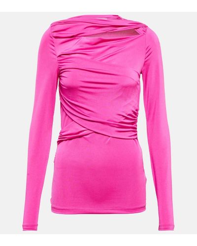 Victoria Beckham Jersey Wrap Top - Pink