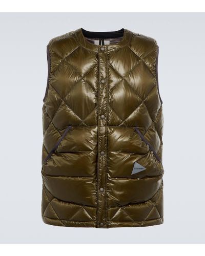 and wander Diamond Quilted Vest - Green