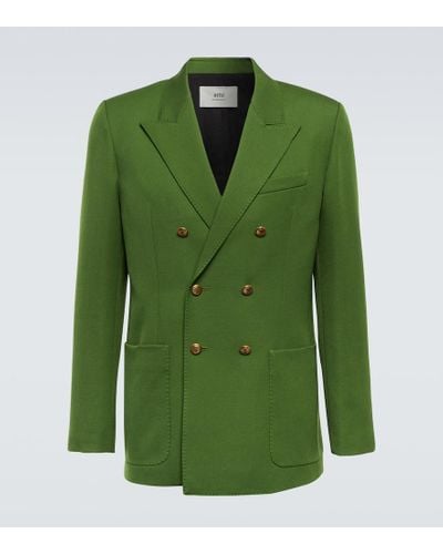 Ami Paris Blazer doppiopetto in lana - Verde