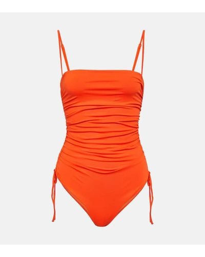 Johanna Ortiz Ruched Swimsuit - Red
