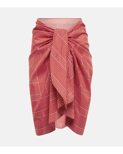 Totême Striped Cotton And Silk Sarong - Red