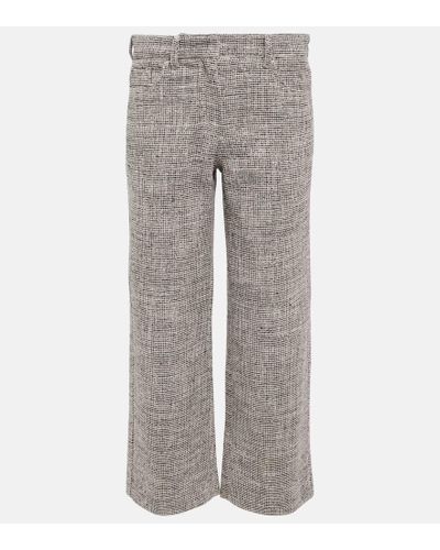 Max Mara Lira Cropped Cotton-blend Pants - Gray