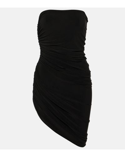 Norma Kamali Draped Jersey Minidress - Black