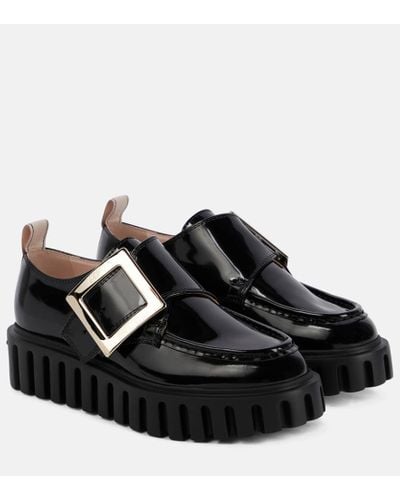 Roger Vivier Viv' Go-thick Patent Leather Platform Loafers - Black
