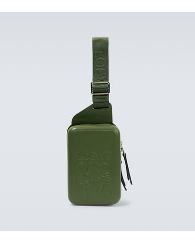 Loewe Molded Sling Leather Crossbody Bag - Green