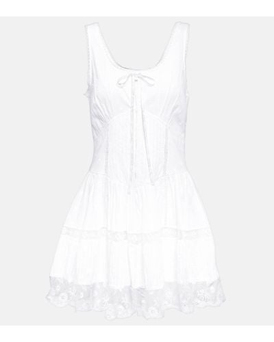 LoveShackFancy Ceronne Lace-trimmed Cotton Minidress - White