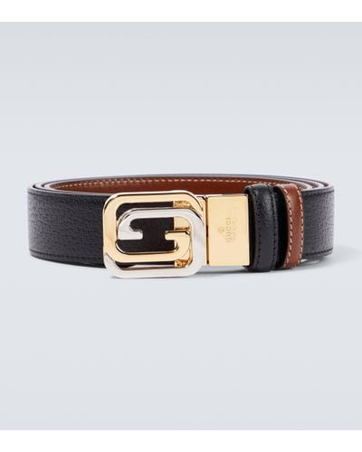 Gucci Reversible Double G Leather Belt - Brown