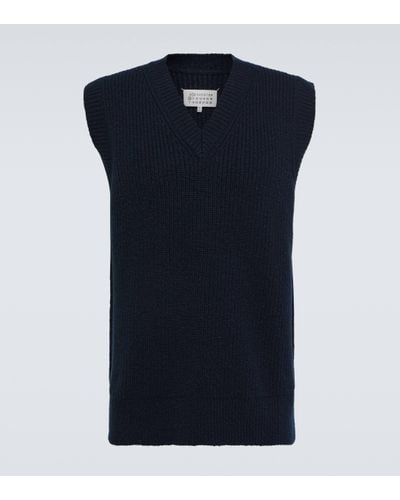 Maison Margiela Donegal Wool And Cashmere Tabard Vest - Blue