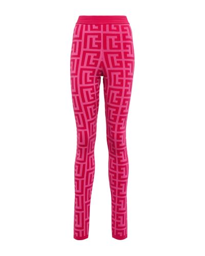 Balmain X Barbie® Wool-blend leggings - Pink