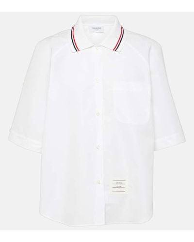 Thom Browne Hemd aus Baumwollpopeline - Weiß