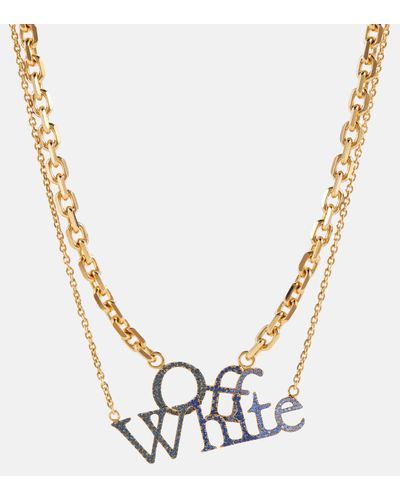 Off-White c/o Virgil Abloh Collier a cristaux et a logo - Métallisé