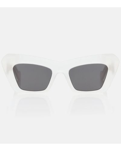 Loewe Lunettes de soleil ail de chat en acétate à logo - Gris