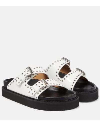 Isabel Marant Sandalias Lennyo de piel adornadas - Negro