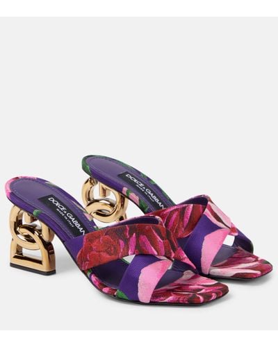 Dolce & Gabbana Mules en jacquard a fleurs - Violet