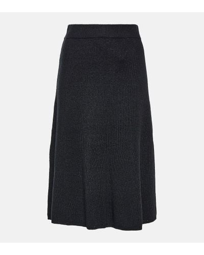 JOSEPH Ribbed-knit Midi Skirt - Black