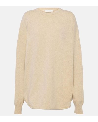 Extreme Cashmere N°53 Crew Hop Cashmere-blend Sweater - Natural