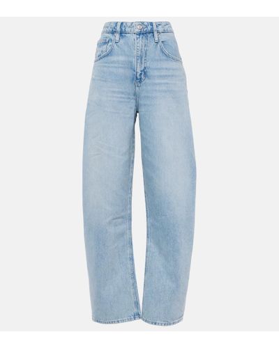FRAME High-Rise Barell Jeans - Blau