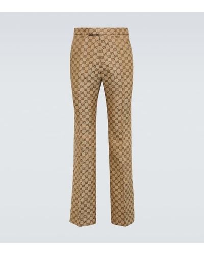 Gucci GG Linen-blend Pants - Natural