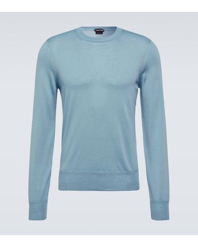 Tom Ford Cashmere And Silk Jumper - Blue