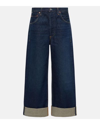 Citizens of Humanity Mid-Rise Wide-Leg Jeans Ayla - Blau