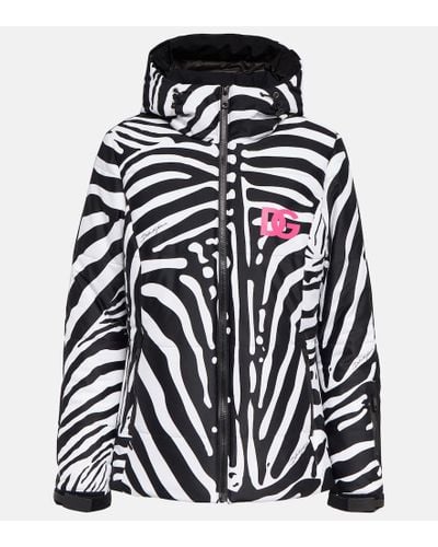 Dolce & Gabbana Zebra-print Ski Jacket - Black