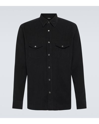 Tom Ford Cotton Corduroy Western Shirt - Black