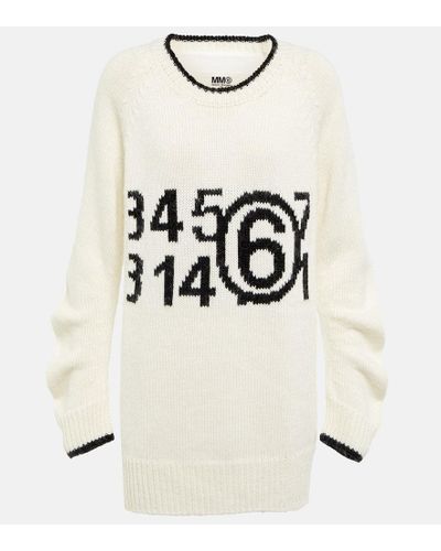 MM6 by Maison Martin Margiela Pullover in misto cotone con logo - Neutro