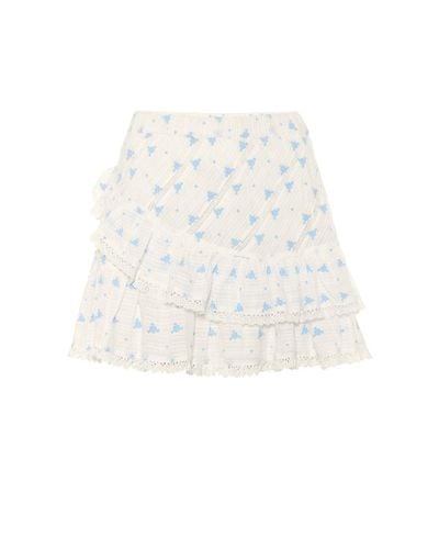 LoveShackFancy Emma Floral Cotton Miniskirt - Multicolor
