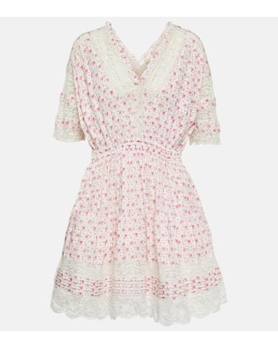 LoveShackFancy Newton Cotton Mini Dress - Pink