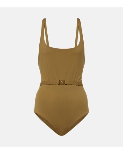 Loro Piana Belted Swimsuit - Green