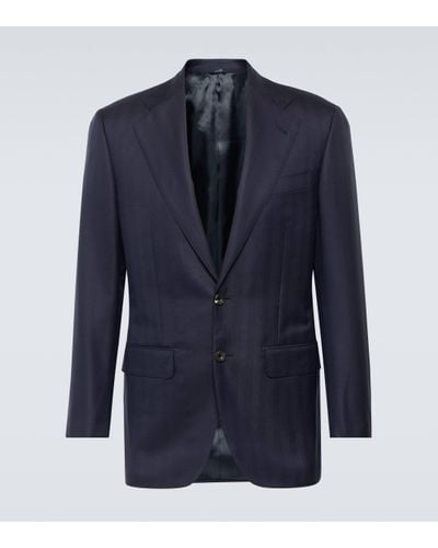 Thom Sweeney Veste de costume en laine - Bleu