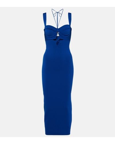 Galvan London Kali Cutout Midi Dress - Blue