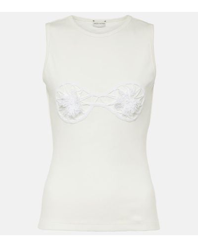 Magda Butrym Crochet-detail Cotton Top - White