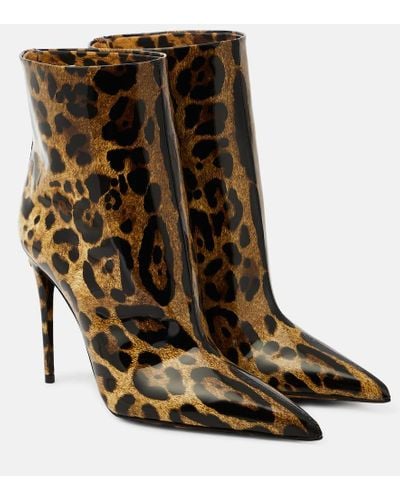 Dolce & Gabbana Ankle Boots Lollo aus Lackleder - Braun