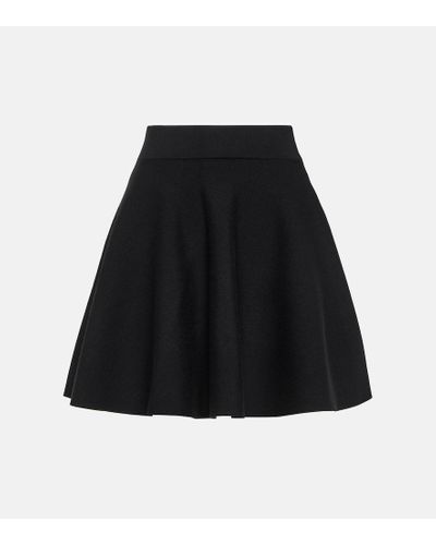 Nina Ricci Flared Wool-blend Miniskirt - Black