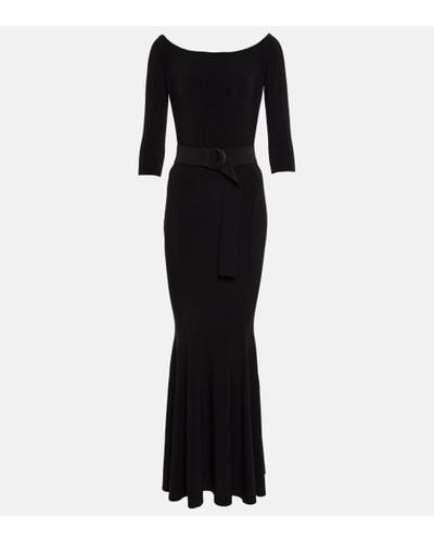 Norma Kamali Off-shoulder Fishtail Gown - Black