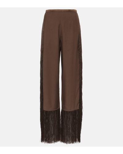 ‎Taller Marmo Nevada Crepe Cady Palazzo Trousers - Brown
