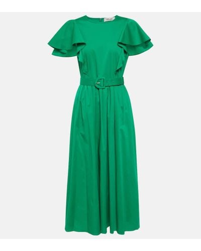 Diane von Furstenberg Vestido midi con volantes - Verde