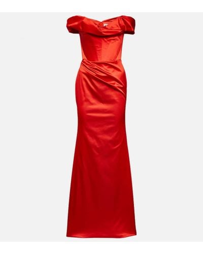 Vivienne Westwood Abito lungo in raso - Rosso