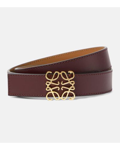 Loewe Anagram Reversible Leather Belt - Brown